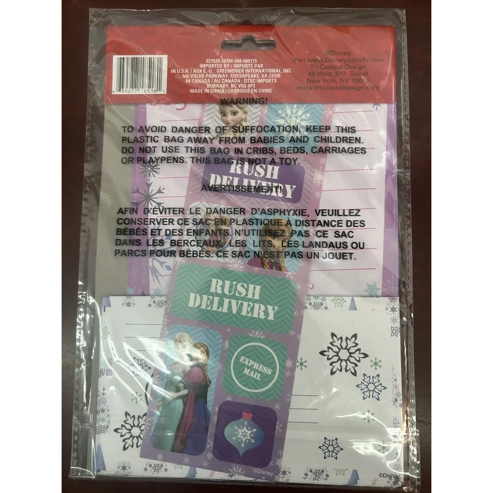 Disney Frozen Santa Letter Christmas Wish list with Stickers New